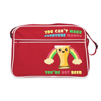No puedes hacer felices a todos. No eres cerveza - Sac Retro - rouge/blanc - Devant