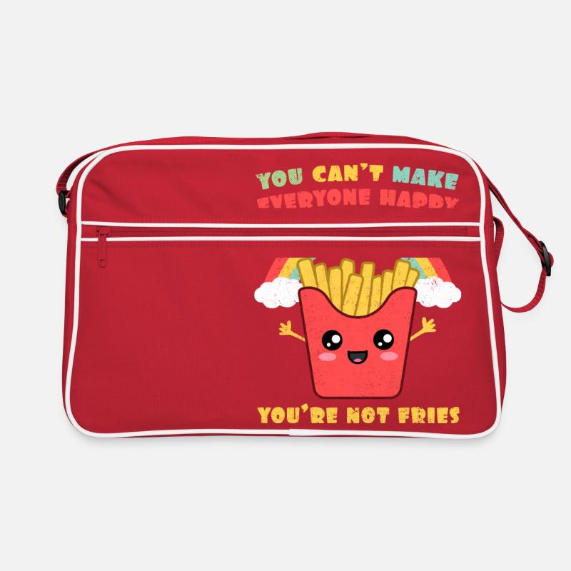 Sie können nicht alle glücklich machen. Du bist - Retro Tasche - Rot/Weiß