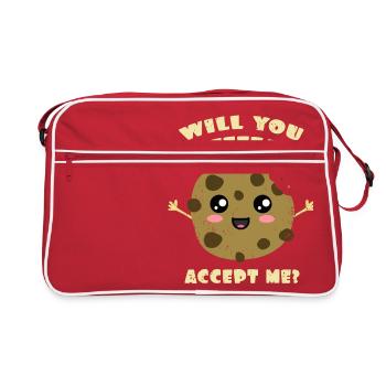 Will You Please Accept me – Cookie - Retro Bag - red/white - Front