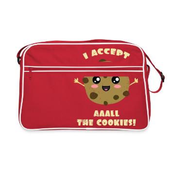 I accept All The Cookies - Retro Bag - red/white - Front