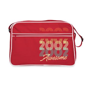 Funny Birthday Awesome 2002 - Retro Tasche - Rot/Weiß - Vorne