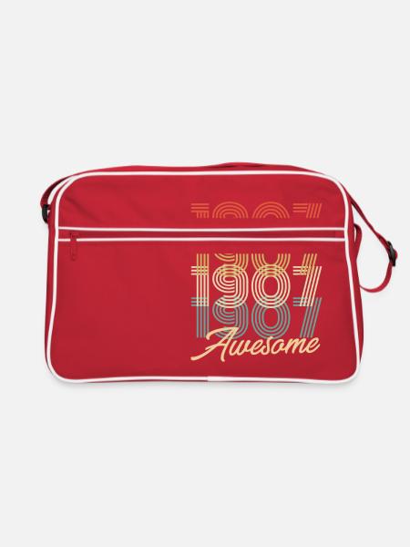 Funny Birthday Awesome 1907 - Retro Bag - red/white - Front