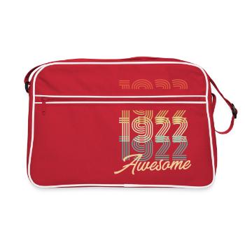 Funny Birthday Awesome 1922 - Retro Tasche - Rot/Weiß - Vorne