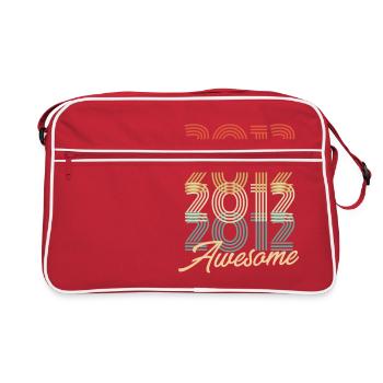 Funny Birthday Awesome 2012 - Retro Bag - red/white - Front