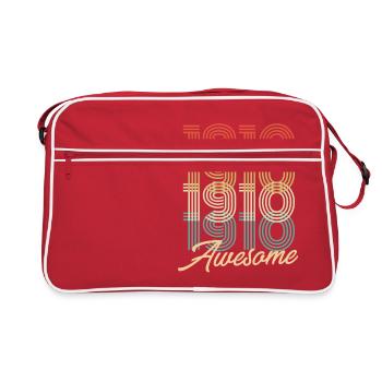 Funny Birthday Awesome 1910 - Retro Bag - red/white - Front