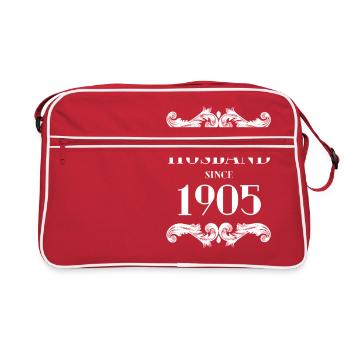 Meilleur mari depuis 1905 anniversaire de mariage - Sac Retro - rouge/blanc - Devant