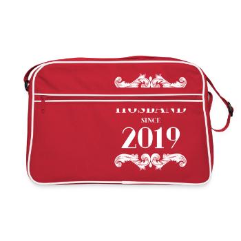 Meilleur mari depuis l’anniversaire de mariage 2019 - Sac Retro - rouge/blanc - Devant