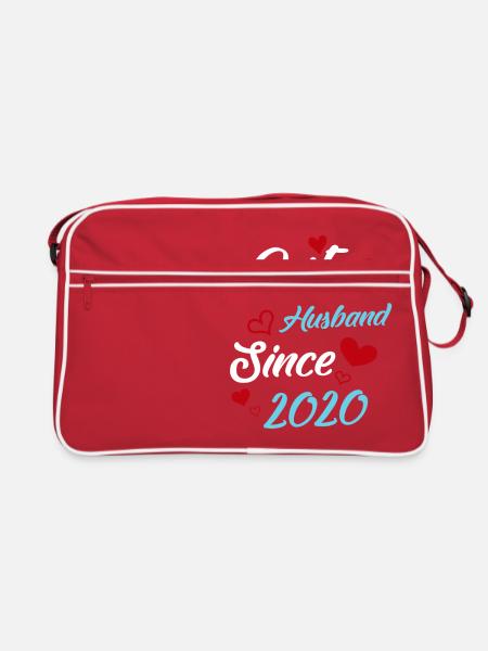 Best Husband Since 2020 Wedding - Retro Bag - red/white - Front