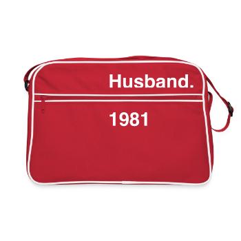 Jubiläumsehemann seit 1981 Hochzeit - Retro Tasche - Rot/Weiß - Vorne