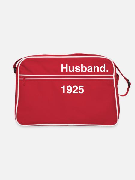 Jubiläumsehemann seit 1925 Hochzeit - Retro Tasche - Rot/Weiß - Vorne