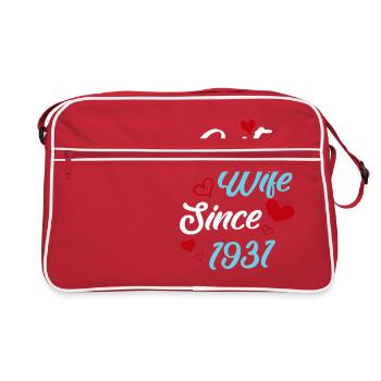 Anniversary Best Wife Since 1931 Wedding - Retro Bag - red/white - Front