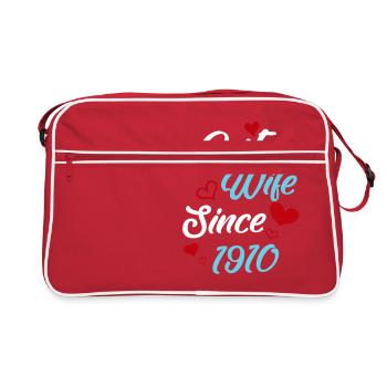 Anniversary Best Wife Since 1910 Wedding - Retro Bag - red/white - Front