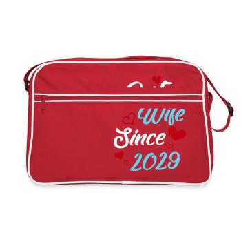 Jubiläum Trauerbeste Ehefrau seit 2029 Hochzeit - Retro Tasche - Rot/Weiß - Vorne