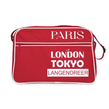 Paris, New York, London, Tokyo, Bochum Langendreer - Retro Tasche - Rot/Weiß - Vorne
