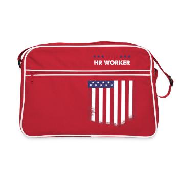 Travailleur des ressources humaines des électeurs - Sac Retro - rouge/blanc - Devant