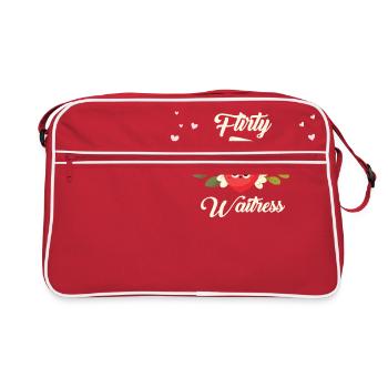 Flirtende Kellnerin - Retro Tasche - Rot/Weiß - Vorne