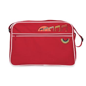 Música Note Retro Vintage Puesta de sol Arco iris - Sac Retro - rouge/blanc - Devant