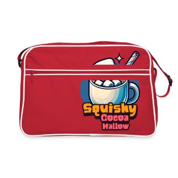 Sweet Marshmallow Cup with Cocoa and Straw - Retro Bag - red/white - Front