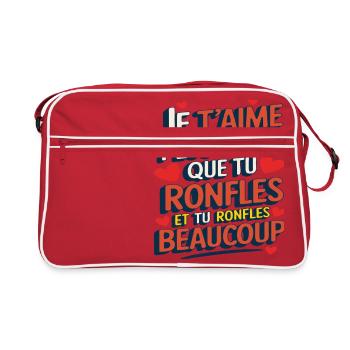 Humour couple – Amour et ronflements cadeau drôle - Sac Retro - rouge/blanc - Devant