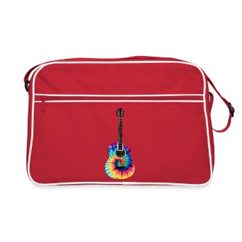 Design de guitare Tie Dye multicolore - Sac Retro - rouge/blanc - Devant