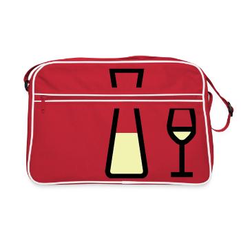 White wine glass and white wine carafe - Retro Bag - red/white - Front