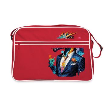 Dragon en costume - Sac Retro - rouge/blanc - Devant