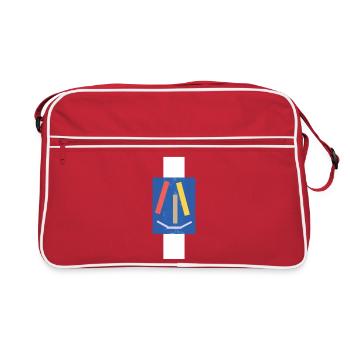 Abstrakt lachendes Gesicht - Retro Tasche - Rot/Weiß - Vorne