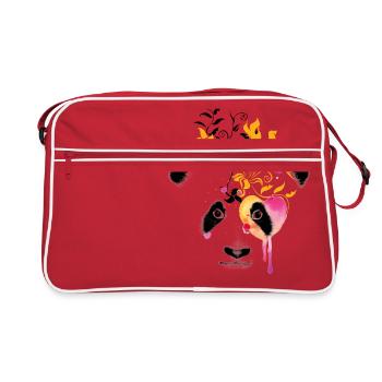 Panda coloré abstrait couleur nature art art - Sac Retro - rouge/blanc - Devant