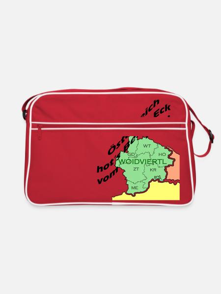 Österreich hot's beste Eck vom Land - Retro Tasche - Rot/Weiß - Vorne