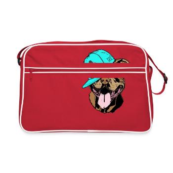 American Bully XL Music Note Hip Hop Capi Microphone - Sac Retro - rouge/blanc - Devant