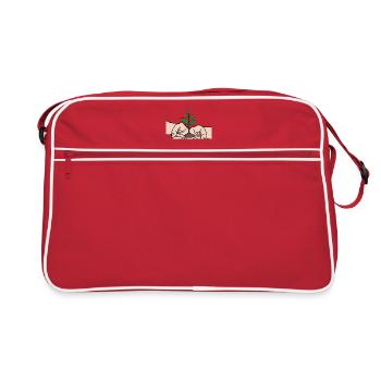 Hands with plant - plant based - Retro Bag - red/white - Front