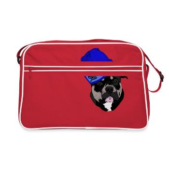 American Bully Pocket-FuckYou-Mittelfinger-Haube - Retro Tasche - Rot/Weiß - Vorne