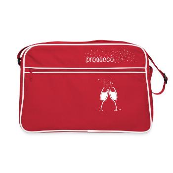 Prosecco – Water with emotion – Sparkling wine in glasses - Retro Bag - red/white - Front