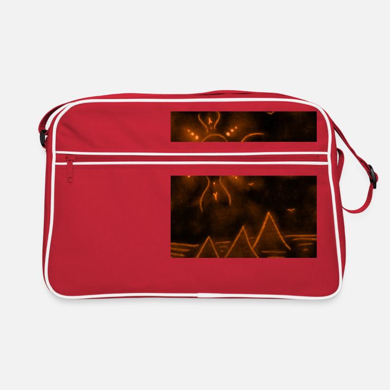 SUN AND ORANGE PYRAMIDS - Retro Bag - red/white