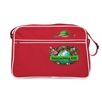 Geocaching KID - Retro Tasche - Rot/Weiß - Vorne