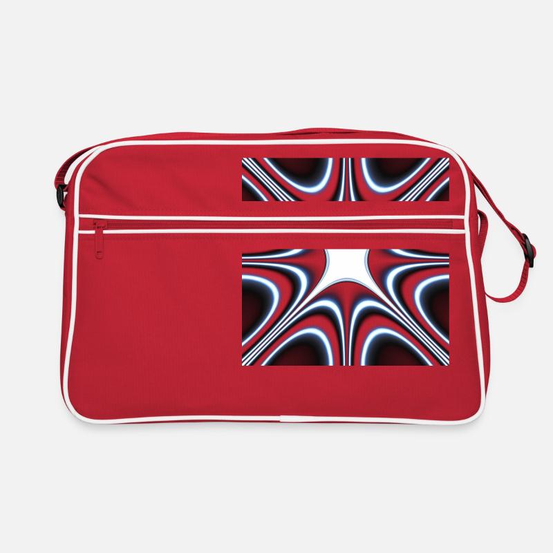 Abstract with different shapes and patterns - Retro Bag - red/white