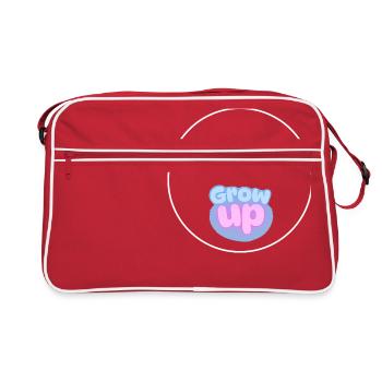Grow Up Motivational Minimalist Art - Retro Bag - red/white - Front