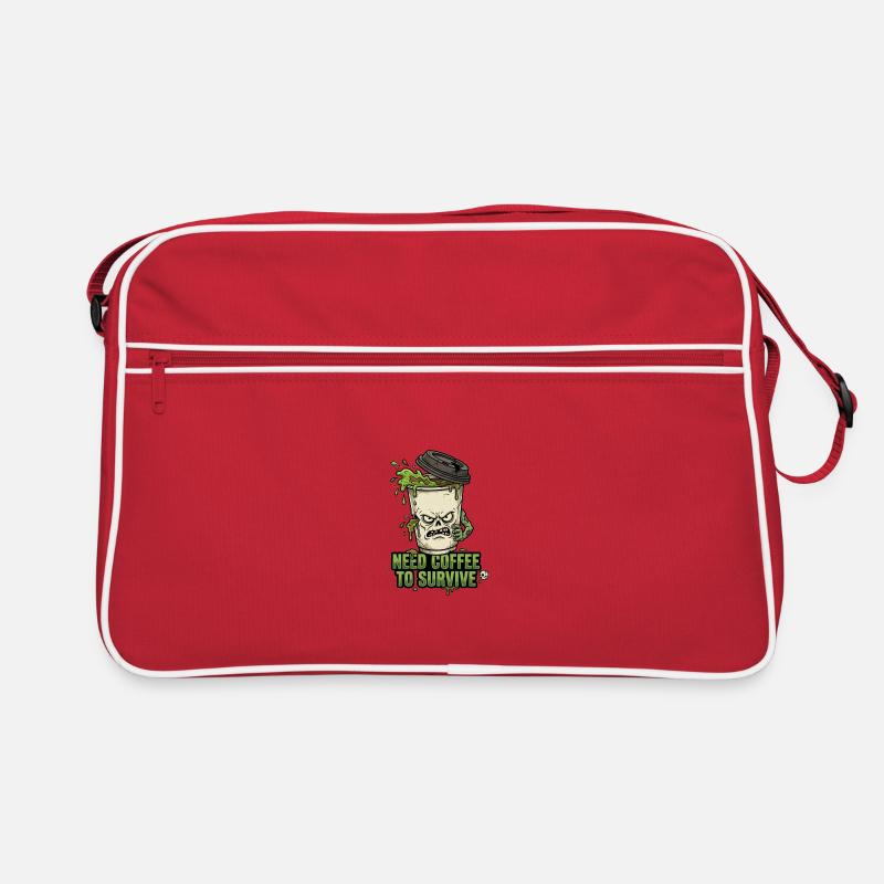 Café Zombie braucht Kaffee Retro Tasche