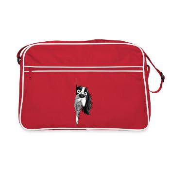 Cavalier Spaniel Épagneul, Amoureux de chiens adorant Produits dérivés - Sac Retro - rouge/blanc - Devant