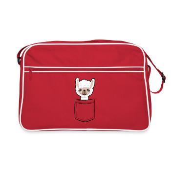 My Llama in the Pocket - Chest Pocket - Retro Bag - red/white - Front