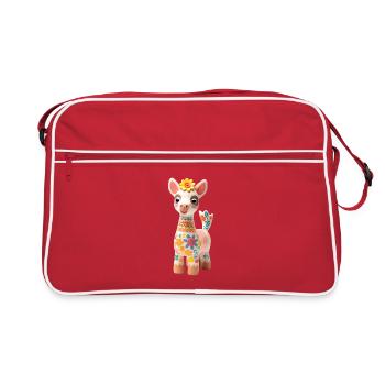 Lama mignon avec décoration florale - Sac Retro - rouge/blanc - Devant