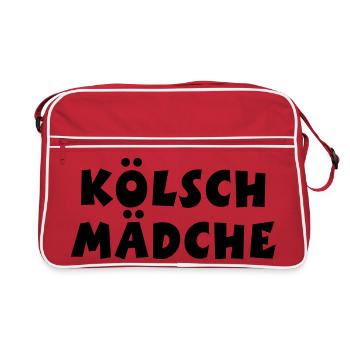 Kölsch Mädche - Ein Mädchen aus Köln - Retro Tasche - Rot/Weiß - Vorne