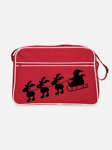 Weihnachten - Retro Tasche - Rot/Weiß - Vorne