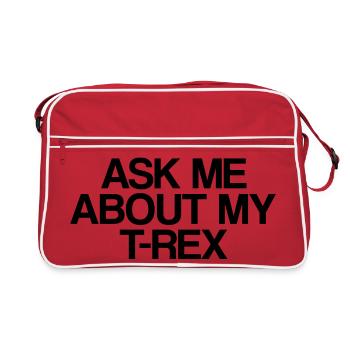 Dinosaurier - Retro Tasche - Rot/Weiß - Vorne