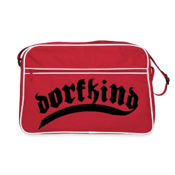 dorfkind dorf dorfi stolz stadt dorf beliebt - Retro Tasche - Rot/Weiß - Vorne