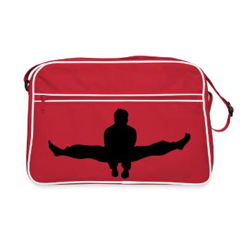 Karaté ou taekwondo double kick teinte - Sac Retro - rouge/blanc - Devant