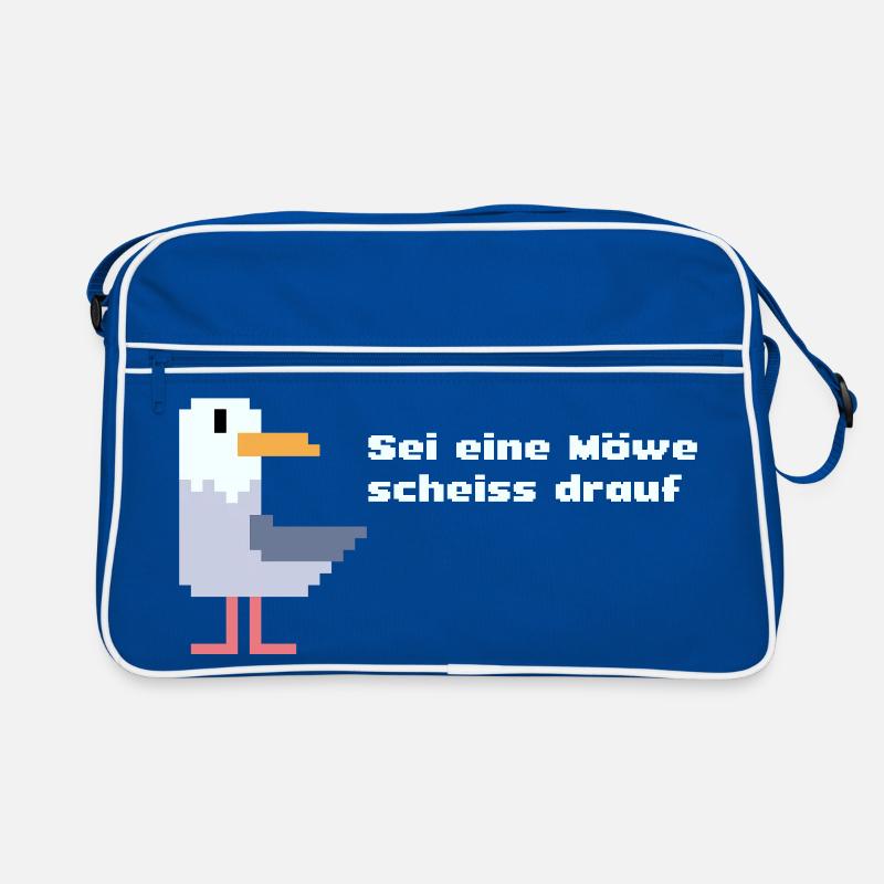 sei eine pixel Möwe Retro Tasche