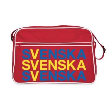 SVENSKA Flag Je suis suédois, Suède, Suède - Sac Retro - rouge/blanc - Devant