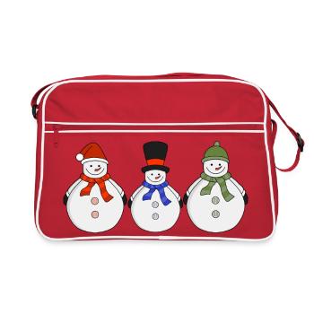 Snowmen Winter has come - Retro Bag - red/white - Front