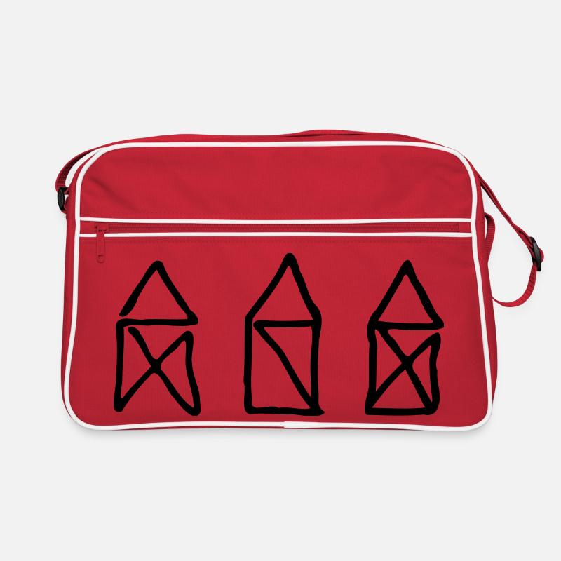 Nikolaushaus1 - Retro Tasche - Rot/Weiß